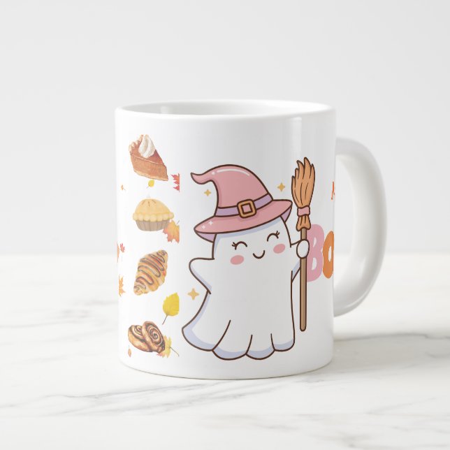 Frau Boo Niedlich Ghost Coffee Cup mit Bäckerei Le Jumbo-Tasse (Vorderseite Rechts)
