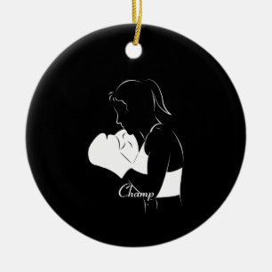 Frau Boxer Champ Keramik Ornament