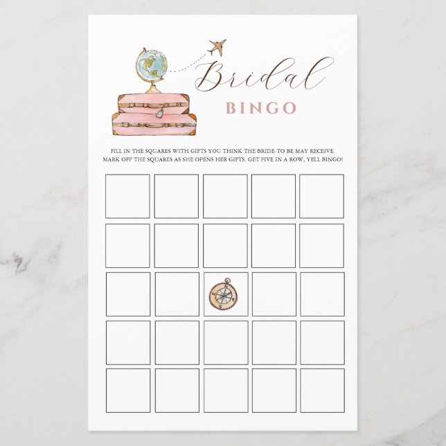 Frau Brautparty Bingo Game (Vorderseite)