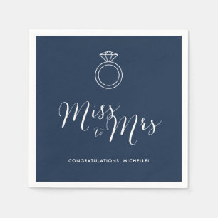 Frau Brautparty Napkin Marineblau Serviette