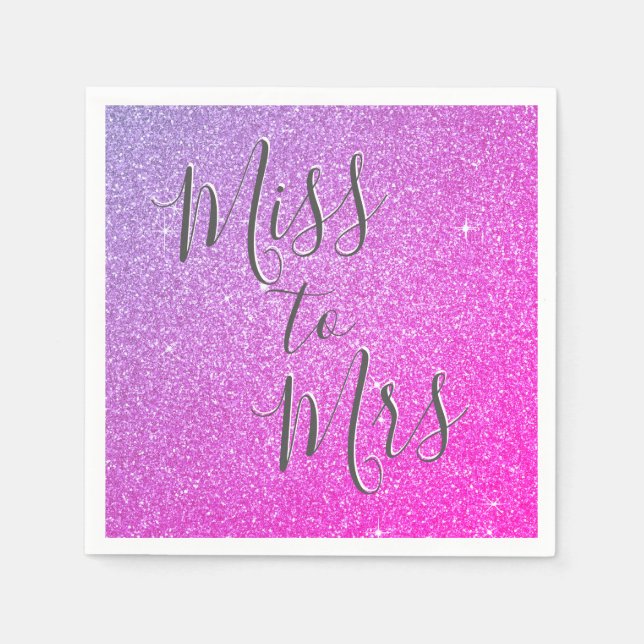 Frau Brautparty Party Pink Lila Serviette (Vorderseite)