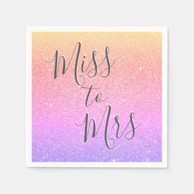 Frau Brautparty Party Rainbow Serviette (Vorderseite)