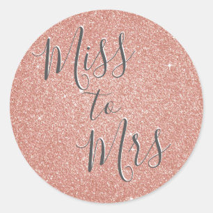 Frau Brautparty Party Rose Gold Sparkle Runder Aufkleber