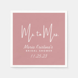 Frau Brautparty Puce Pink Calligraphy Serviette