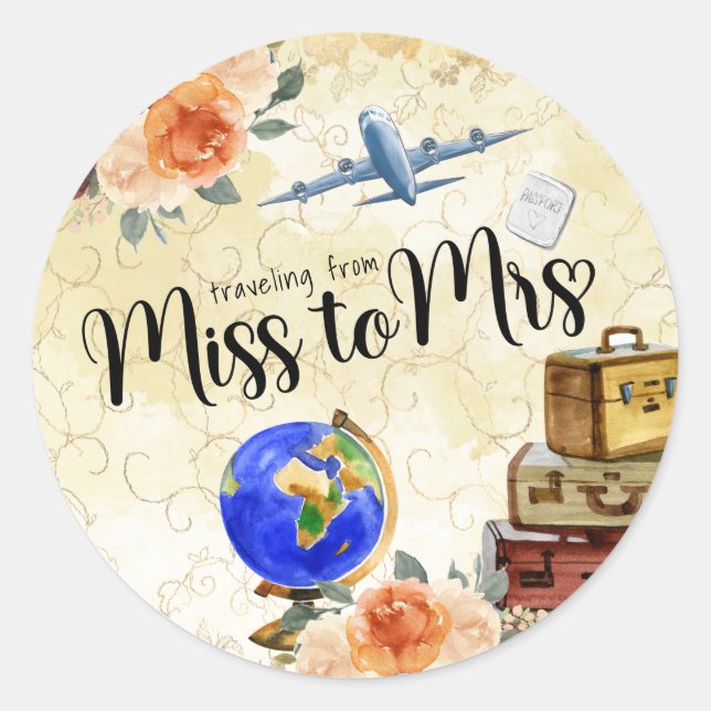 Frau Brautparty Runder Aufkleber (Vorderseite)