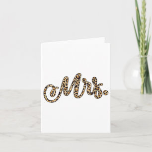 Frau Bride Groom Frau Leopard Print Wedding Match Karte