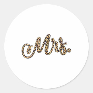 Frau Bride Groom Frau Leopard Print Wedding Match Runder Aufkleber