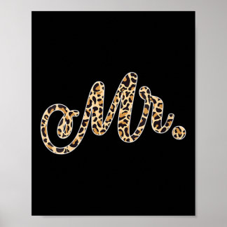 Frau Bride Groom Herr Leopard Print Wedding Matchi Poster