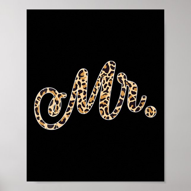 Frau Bride Groom Herr Leopard Print Wedding Matchi Poster (Vorne)