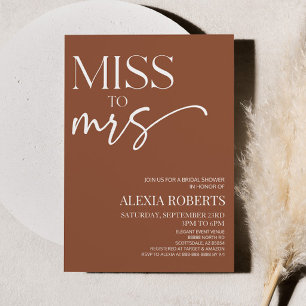 Frau Brown Boho Bohemisches Brautparty Einladung