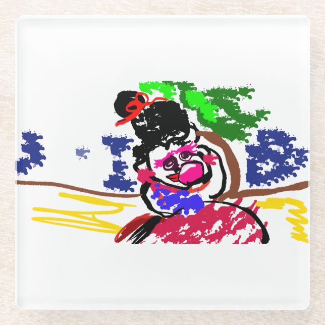 Frau Bubble Gum Strand  Glasuntersetzer (Vorderseite)
