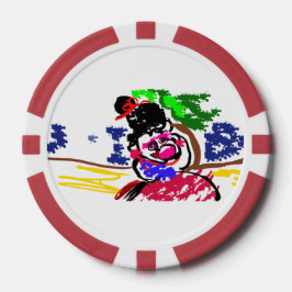 Frau Bubble Gum Strand  Pokerchips