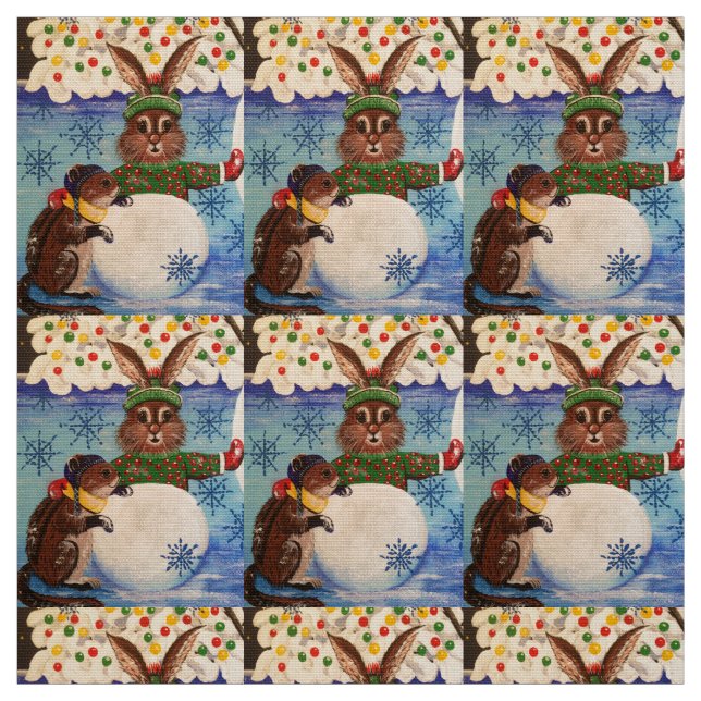 "Frau Butterfield's Snowman" Stoff (Muster)