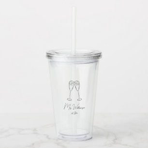 Frau Champagne Glass Bride Wedding Acrylic Tumbler Acryltrinkbecher