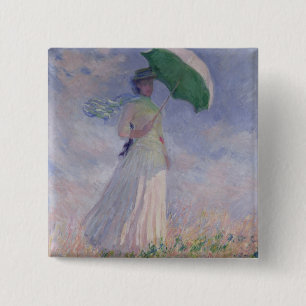 Frau Claude Monets mit einem Sonnenschirm nach Button