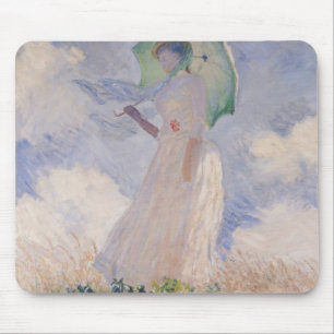 Frau Claudes Monet mit dem Sonnenschirm gedreht Mousepad