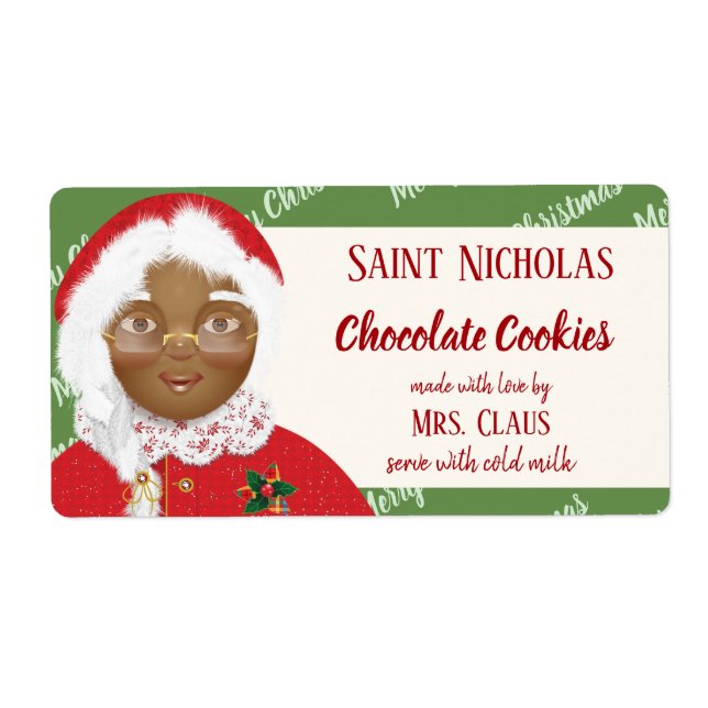 Frau Claus Afro American Christmas Cookie Geschenk (Vorne)