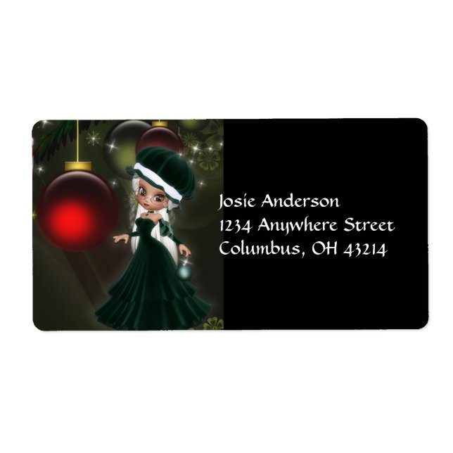 Frau Claus Cookie Weihnachtsanschrift Labels (Vorne)