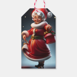 Frau Claus Figure Weihnachtsgeschenk Tag Geschenkanhänger