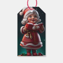 Frau Claus Figure Weihnachtsgeschenk Tag Geschenkanhänger