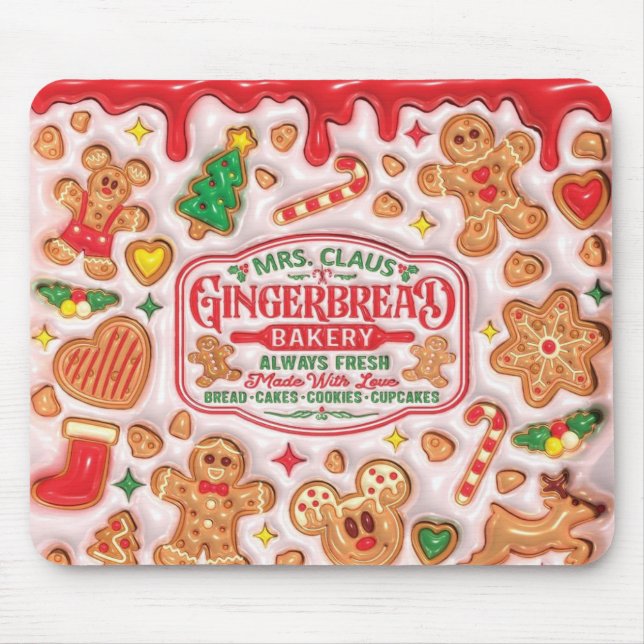 Frau Claus Gingerbread Bakery Co. Mousepad (Vorne)