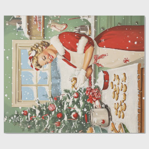 Frau Claus Holiday Baking Delight Geschenkpapier