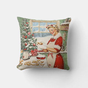 Frau Claus Holiday Baking Delight Kissen