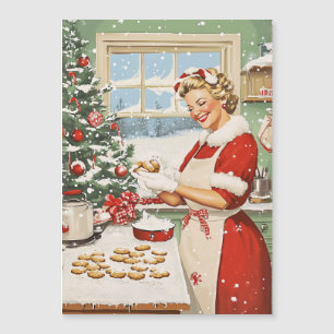 Frau Claus Holiday Baking Delight Magneteinladung