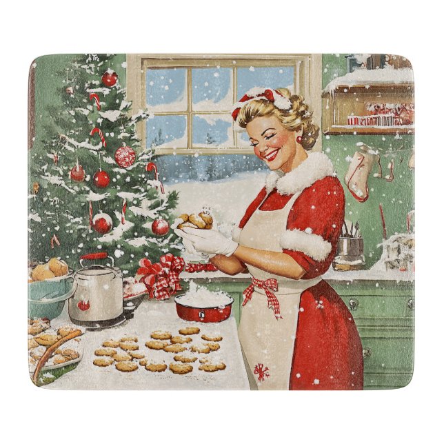 Frau Claus Holiday Baking Delight Schneidebrett (Vorderseite)