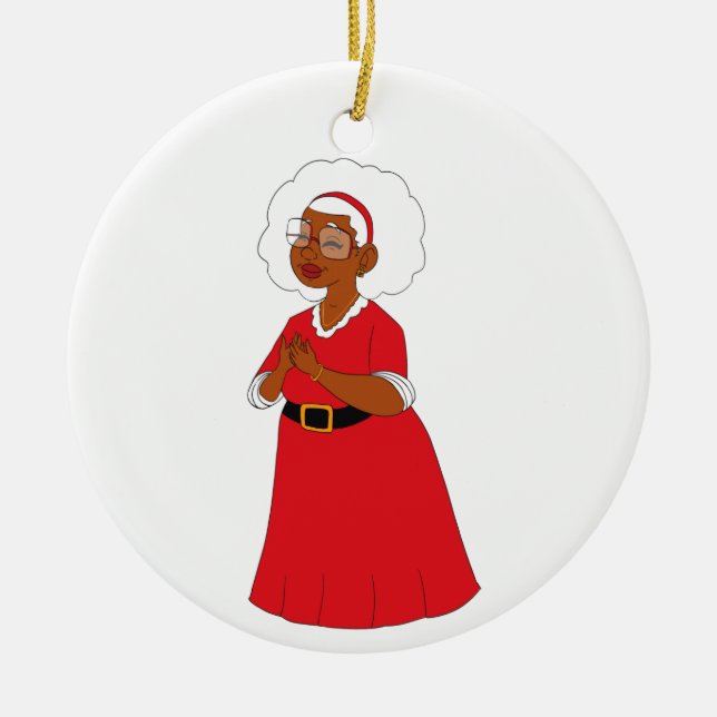 Frau Claus Keramik Ornament (Vorne)