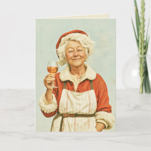 Frau Claus Weihnachts-Wein-Pause Karte