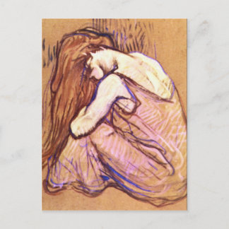 Frau Combing Hair von Toulouse-Lautrec Postkarte