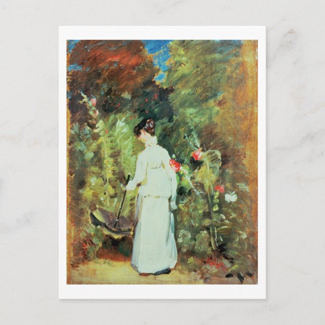 Frau Constable in ihrem Garten Postkarte (Vorderseite)