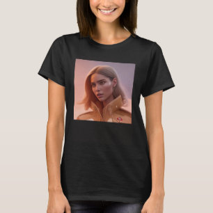 Frau Cool Essence Pink Sunset Pilot Weltraumreise T-Shirt