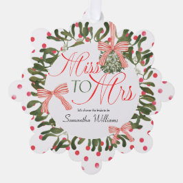 Frau Coquette Bow Mistletoe Brautparty Ornament Karte