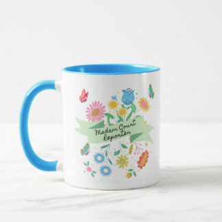 Frau Court Reporter Frühlingsflorale Tasse