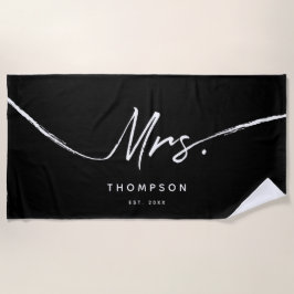 Frau Custom Modern Schwarz-weiße Minimalistische S Strandtuch