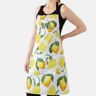 Frau Cute Zitronen Muster Papier Teller Schürze
