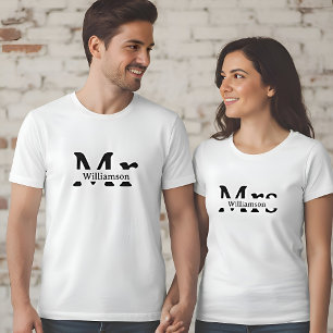 Frau Damen Familienname Benutzerdefinierte Paare T-Shirt