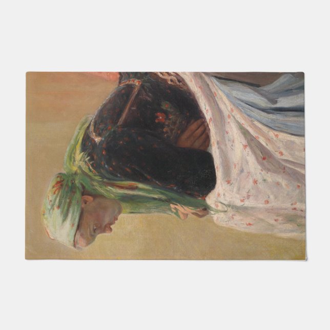 Frau Deep in Thought (von Oleksa Novakivskiy) Fußmatte (Vorderseite)