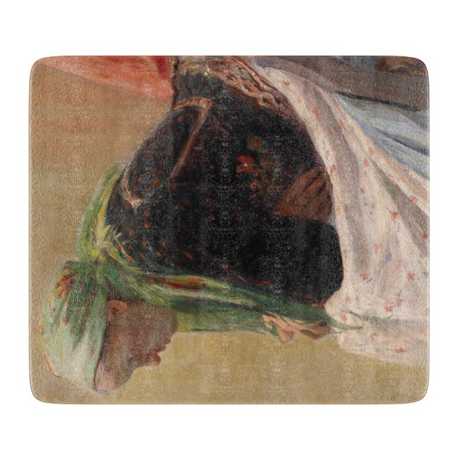 Frau Deep in Thought (von Oleksa Novakivskiy) Schneidebrett (Vorderseite)