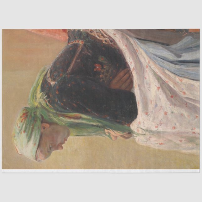 Frau Deep in Thought (von Oleksa Novakivskiy) Seidenpapier (Vorderseite)