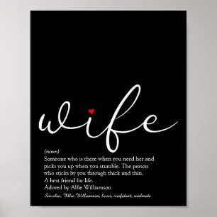 Frau Definition Chic Schrift Rot Herz Spaß Poster