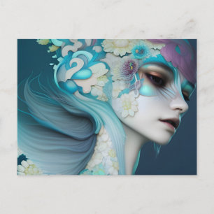 Frau der Blume Postkarte