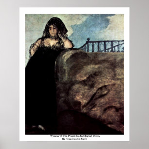 Frau der Leute in einem eleganten Kleid Poster