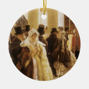 Frau der Mode von Tissot, Vintage viktorianische K Keramikornament