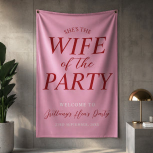 Frau der Party Pink Henne Party Willkommen  Banner