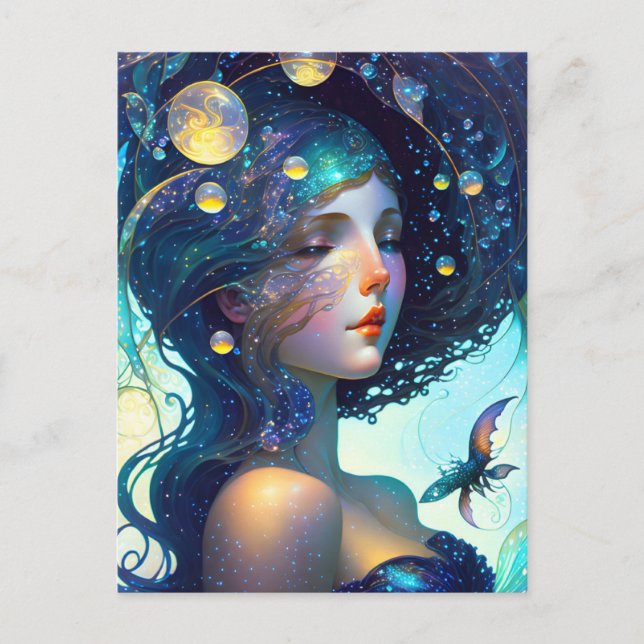Frau der Sterne Postkarte (Vorderseite)