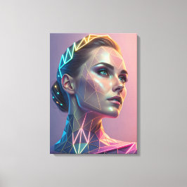 Frau der Zukunft Futuristische Geometrie Leinwanddruck