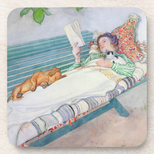 Frau, die auf einer Bank liegt, 1913 (w/c auf Untersetzer